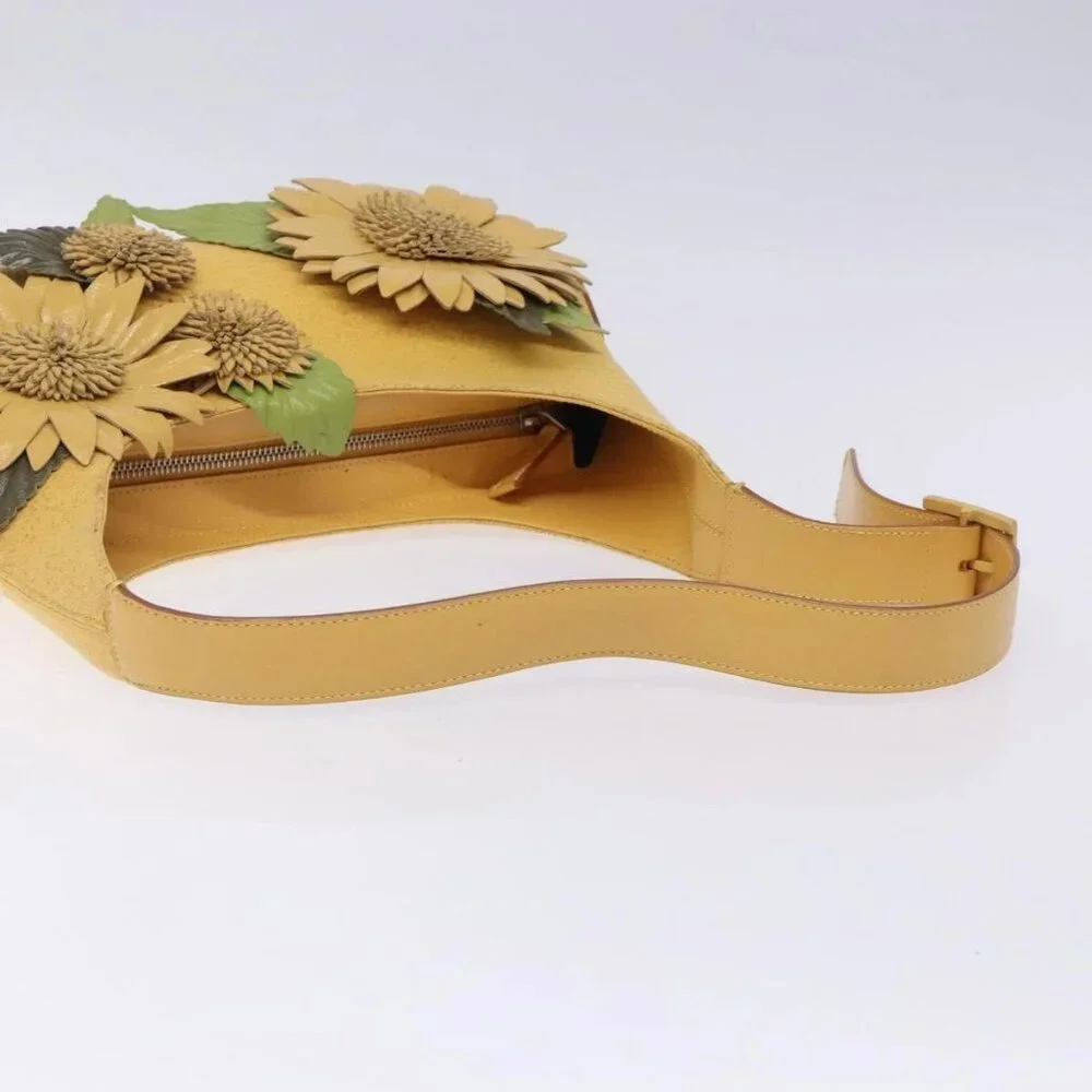 Salvatore Ferragamo Sunflower Shoulder Bag Canvas Yellow Auth 133137 - Picture 8 of 16